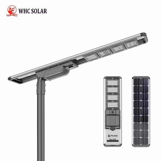 OEM 알루미늄 일체형 태양광 가로등 30W 40W 50W 60W 80W 100W 통합 공공 LED 가로등 정원 조명 모션 센서 할인 가로등
