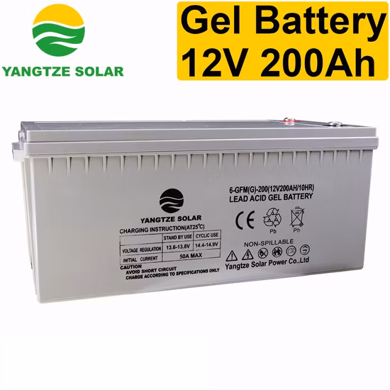 5년 보증, 보조 배터리용 태양광 12V 200Ah 젤 딥 사이클 배터리